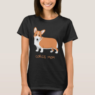 Red Tailless Pembroke Welsh Corgi Mom T-Shirt