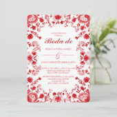 Red TalaveraWedding Invitation in Spanish Einladung (Stehend Vorderseite)