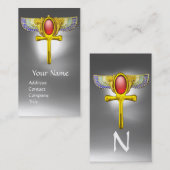 RED TALISMAN ÄGYPTIAN WINGED ANKH AND CORNUCOPIA VISITENKARTE (Vorne/Hinten)