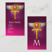 RED TALISMAN/ÄGYPTIAN WINGED ANKH CORNUCOPIA Pink Visitenkarte (Vorne/Hinten)