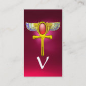 RED TALISMAN/ÄGYPTIAN WINGED ANKH CORNUCOPIA Pink Visitenkarte (Rückseite)