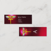 RED TALISMAN/ÄGYPTIAN WINGING ANKH with CORNUCOPIA Mini Visitenkarte (Vorne/Hinten)