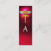 RED TALISMAN/ÄGYPTIAN WINGING ANKH with CORNUCOPIA Mini Visitenkarte (Rückseite)