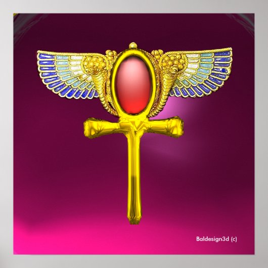 RED TALISMAN/ÄGYPTIAN WINGING ANKH with CORNUCOPIA Poster (Vorne)