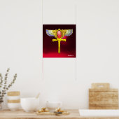 RED TALISMAN/ÄGYPTIAN WINGING ANKH with CORNUCOPIA Poster (Küche)