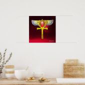 RED TALISMAN/ÄGYPTIAN WINGING ANKH with CORNUCOPIA Poster (Küche)