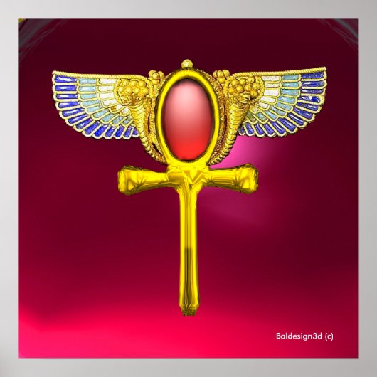 RED TALISMAN/ÄGYPTIAN WINGING ANKH with CORNUCOPIA Poster (Vorne)