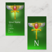 RED TALISMAN/ÄGYPTIAN WINGING ANKH with CORNUCOPIA Visitenkarte (Vorne/Hinten)