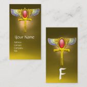 RED TALISMAN/ÄGYPTIAN WINGING ANKH with CORNUCOPIA Visitenkarte (Vorne/Hinten)