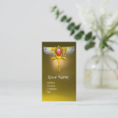 RED TALISMAN/ÄGYPTIAN WINGING ANKH with CORNUCOPIA Visitenkarte (Stehend Vorderseite)