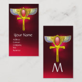 RED TALISMAN/ÄGYPTIAN WINGING ANKH with CORNUCOPIA Visitenkarte (Vorne/Hinten)