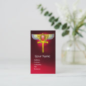 RED TALISMAN/ÄGYPTIAN WINGING ANKH with CORNUCOPIA Visitenkarte (Stehend Vorderseite)