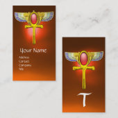 RED TALISMAN, ÄGYPTISCHER GEWINNER ANKH UND CORNUC VISITENKARTE (Vorne/Hinten)