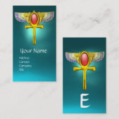 RED TALISMAN, ÄGYPTISCHER WINGED ANKH, CORNUCOPIA VISITENKARTE (Vorne/Hinten)