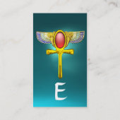 RED TALISMAN, ÄGYPTISCHER WINGED ANKH, CORNUCOPIA VISITENKARTE (Rückseite)