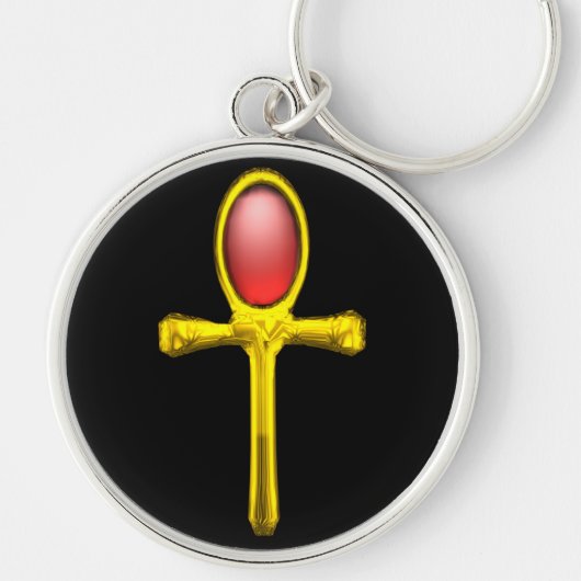RED TALISMAN, GOLD ANKH EternLife Symbol Schlüsselanhänger (Vorne)