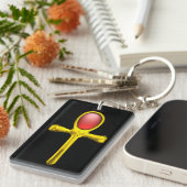 RED TALISMAN, GOLD ANKH EternLife Symbol Schlüsselanhänger (Vorderseite rechts)