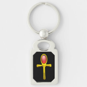 RED TALISMAN, GOLD ANKH EternLife Symbol Schlüsselanhänger
