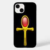 RED TALISMAN /GOLD EGYPTIAN ANKH Black Case-Mate iPhone Hülle (Rückseite)