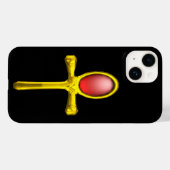 RED TALISMAN /GOLD EGYPTIAN ANKH Black Case-Mate iPhone Hülle (Rückseite (Horizontal))
