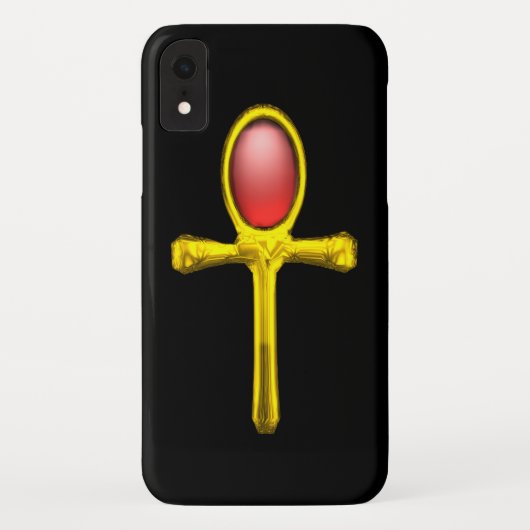 RED TALISMAN /GOLD EGYPTIAN ANKH Case-Mate iPhone HÜLLE (Rückseite)