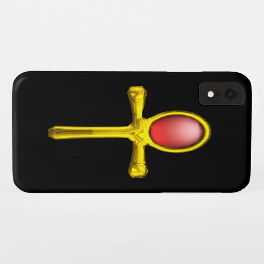 RED TALISMAN /GOLD EGYPTIAN ANKH Case-Mate iPhone HÜLLE (Rückseite (Horizontal))