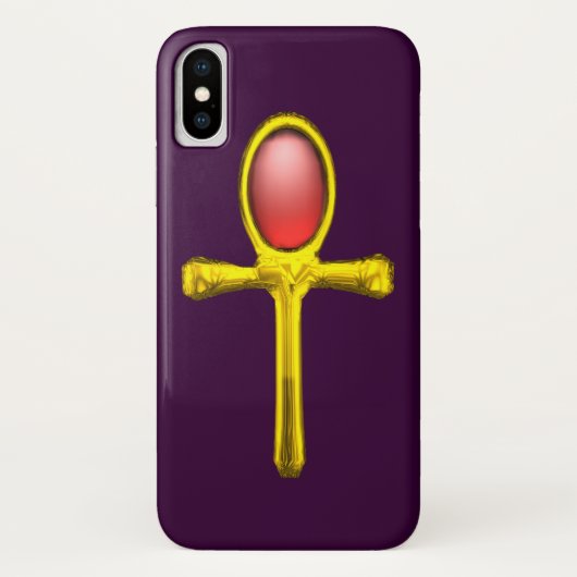 RED TALISMAN / GOLD EGYPTIAN ANKH Lila Case-Mate iPhone Hülle (Rückseite)