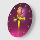 RED TALISMAN , Pink Fuchsia Ruby Große Wanduhr (Winkel)