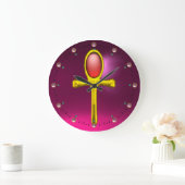 RED TALISMAN , Pink Fuchsia Ruby Große Wanduhr (Zuhause)