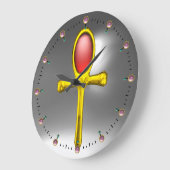 RED TALISMAN , Ruby Gemstones , grau weiß Große Wanduhr (Winkel)