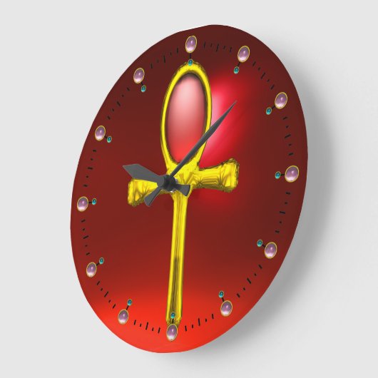 RED TALISMAN, Ruby Gemstones Große Wanduhr (Winkel)