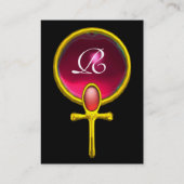 RED TALISMAN RUBY MONOGRAM hellgelb rosa Visitenkarte (Rückseite)