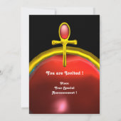 RED TALISMAN RUBY MONOGRAM hellschwarz gelb Einladung (Rückseite)