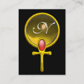 RED TALISMAN TOPAZ MONOGRAMM, hellgelb, schwarz Visitenkarte (Rückseite)