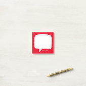 Red Talk Bubble Personalisiert Name Sprach-Blase Post-it Klebezettel (Auf Schreibtisch)