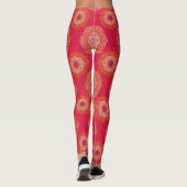 Red Tan Abstrakt Mandala Leggings (Rückseite)