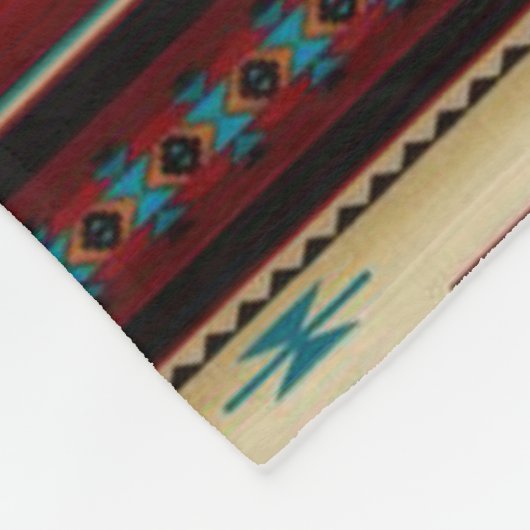 RED/TAN aztekischer Druck Fleecedecke (Ecke)