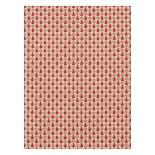 Red Tan Buffalo Karierte Weihnachtsbaumen Urlaub Tischdecke (Vorderseite)