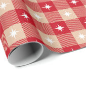 Red Tan Buffalo Kariertes Land Rustikale Weihnacht Geschenkpapier (Rolleneckpunkt)