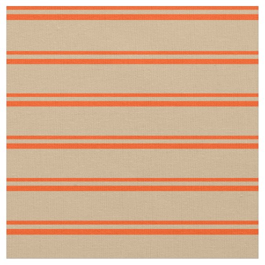 Red & Tan Colored Linde Muster Stoff (Nahaufnahme)