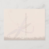 Red & Tan Dragonfly Hochzeit Sichern Sie das Datum Ankündigungspostkarte (Rückseite)