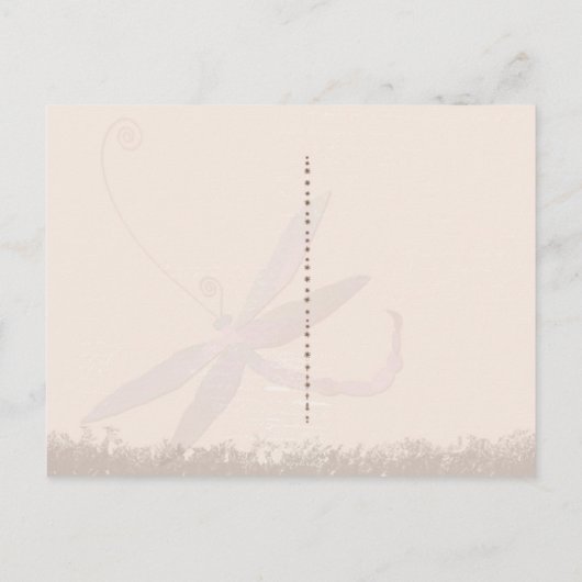 Red & Tan Dragonfly Hochzeit Sichern Sie das Datum Ankündigungspostkarte (Rückseite)