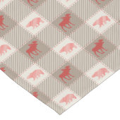 Red Tan Moose Bear Cabin Pattern Kurzer Tischläufer (Ecke)