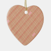 Red Tan Pink Kariert Keramikornament (Rechts)