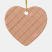 Red Tan Pink Kariert Keramikornament (Vorne)