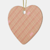 Red Tan Pink Kariert Keramikornament (Links)