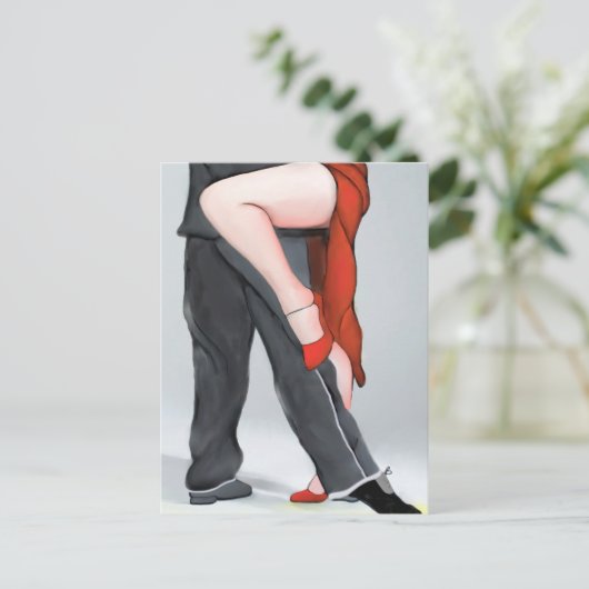 Red Tango Shoe Postkarte (Stehend Vorderseite)
