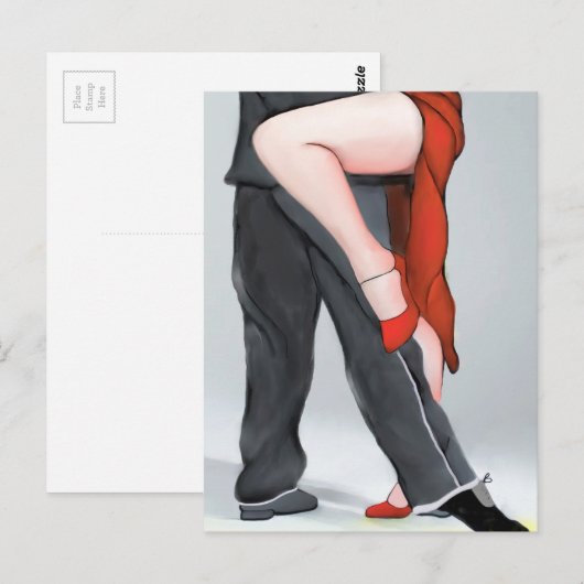 Red Tango Shoe Postkarte (Vorne/Hinten)