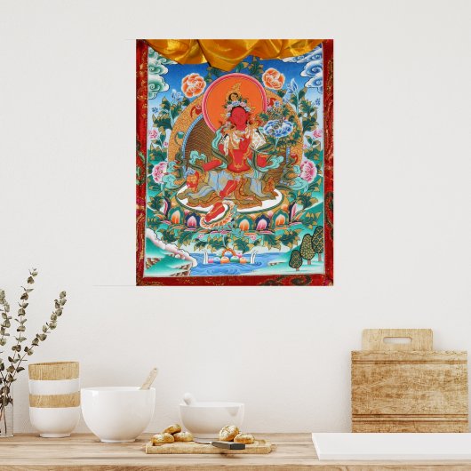 Red Tara Tibetan Goddess Poster (Küche)