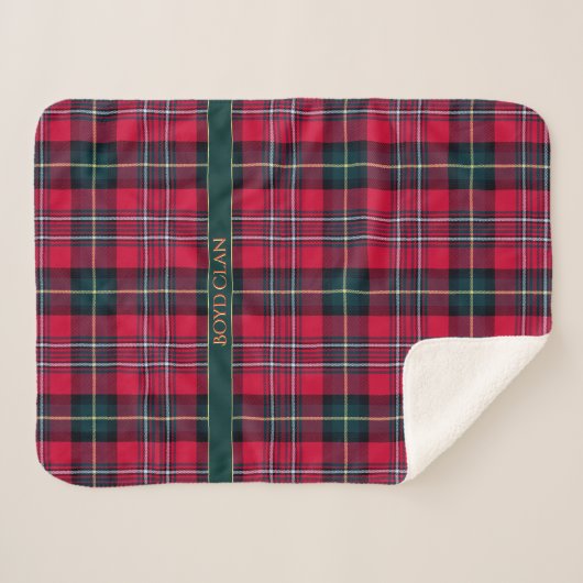Red Tartan (anpassbar) Sherpadecke (Vorderseite (Horizontal))